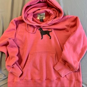 The Black Dog pullover hoodie in rose color
